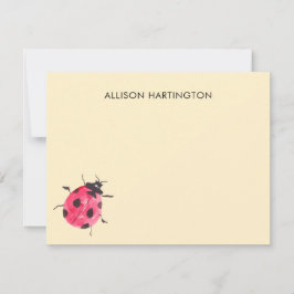 Tarjeta Pequeña Pretty Ladybug Garden Buttercream Thank You Card