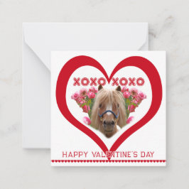 Tarjeta Pequeña Pretty Pony in Red Valentine's Day Cards for Kids