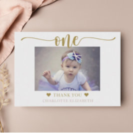 Tarjeta Pequeña Primer guión elegante de foto de cumpleaños