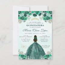 Princesa Floral Verde Esmeralda Quinceañera