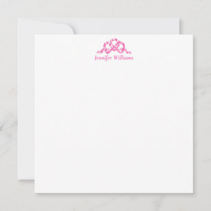 Tarjeta Pequeña Princesa Rosa Bow Bonito Elegante Nombre de cachor
