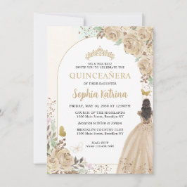 Tarjeta Pequeña Príncipes de Oro de Champagne floral de presupuest