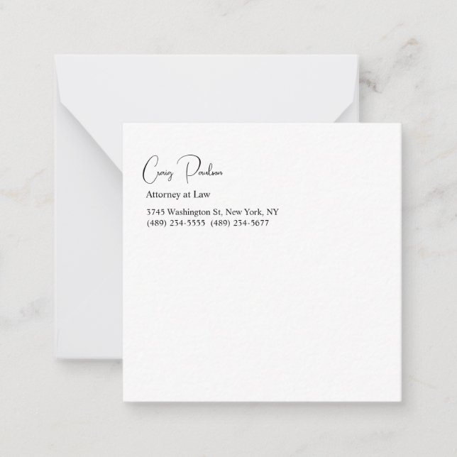 Tarjeta Pequeña Procurador de moda en Derecho Especial Único (Anverso)