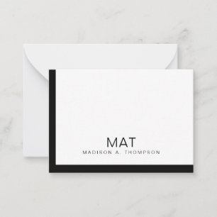 Tarjeta Pequeña Profesional blanco negro Minimalista