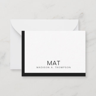 Tarjeta Pequeña Profesional blanco negro Minimalista