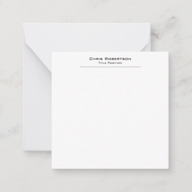 Tarjeta Pequeña Profesional blanco sencillo y minimalista (Anverso)