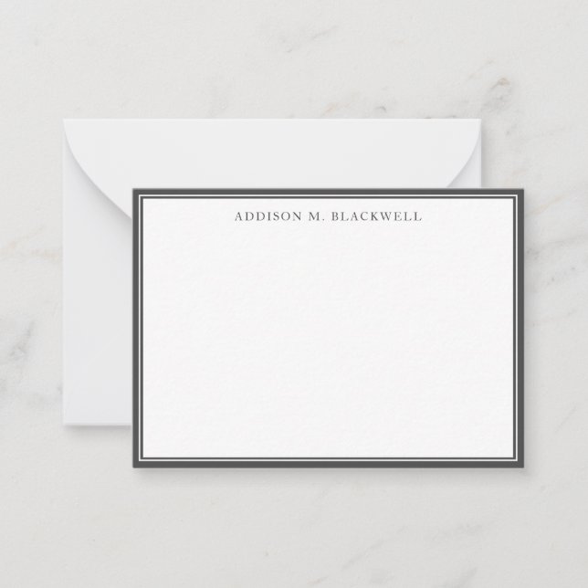 Tarjeta Pequeña Profesional blanco y gris moderno sencillo (Anverso)