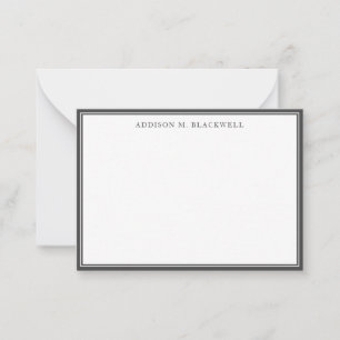 Tarjeta Pequeña Profesional blanco y gris moderno sencillo