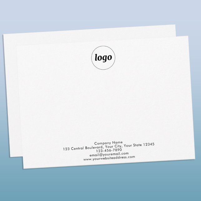 Tarjeta Pequeña Profesional con logotipo simple (Logo custom text promotional business notecard)