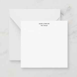 Tarjeta Pequeña Profesional Creativo Minimalista Blanco Plano