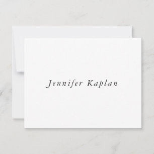 Tarjeta Pequeña Profesional Minimalista de color blanco clásico cr