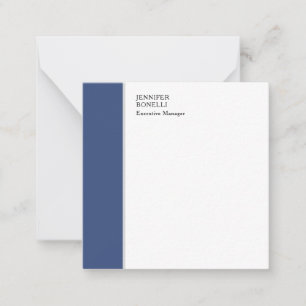 Tarjeta Pequeña Profesional minimalista moderno azul blanco