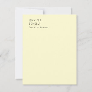 Tarjeta Pequeña Profesional minimalista moderno trendy color crema