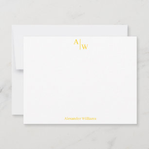 Tarjeta Pequeña Profesional Moderno 2 Monograma Basic Amarillo Bri