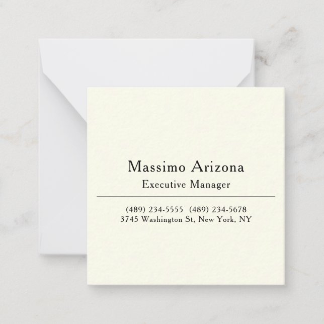 Tarjeta Pequeña Profesional Moderno Minimalista Simple (Anverso)
