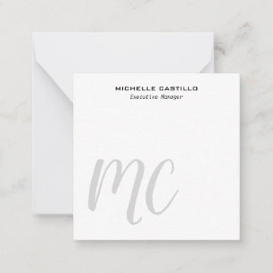 Tarjeta Pequeña Profesional Moderno Monogramado Minimalista
