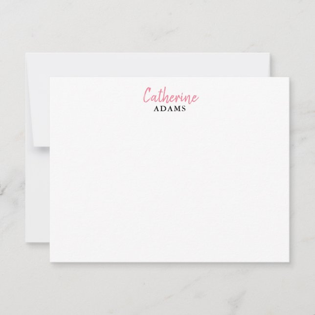 Tarjeta Pequeña Profesional simple Casual Classy Girly Moda Rosa (Anverso)