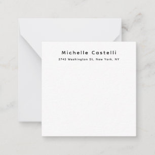 Tarjeta Pequeña Profesional Único Clásico Simple Blanco y Negro
