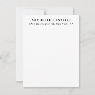 Tarjeta Pequeña Profesional Único Clásico Simple Blanco y Negro