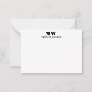Tarjeta Pequeña Profesional y simple empresa de monogramas Minimal