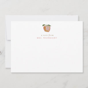 Tarjeta Pequeña Profesor Minimalista Manzana Roja de Otoño Persona
