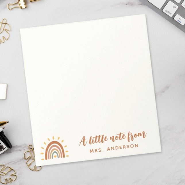 Tarjeta Pequeña Profesor moderno Nombre personalizado Boho Arcoiri (Subido por el creador)