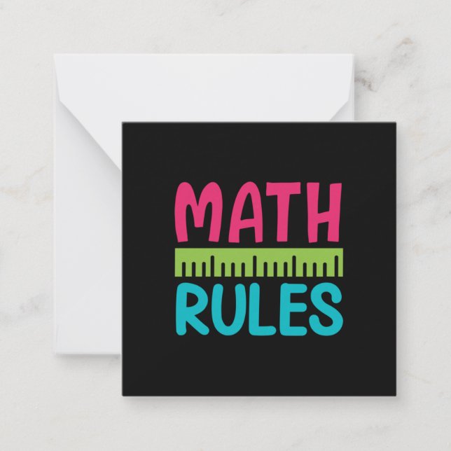 Tarjeta Pequeña Profesora de Regalos | Reglas matemáticas (Anverso)