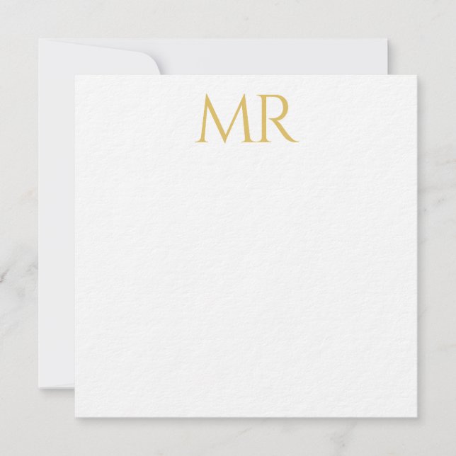 Tarjeta Pequeña Professional Classical Monogram Minimalist Plain (Anverso)