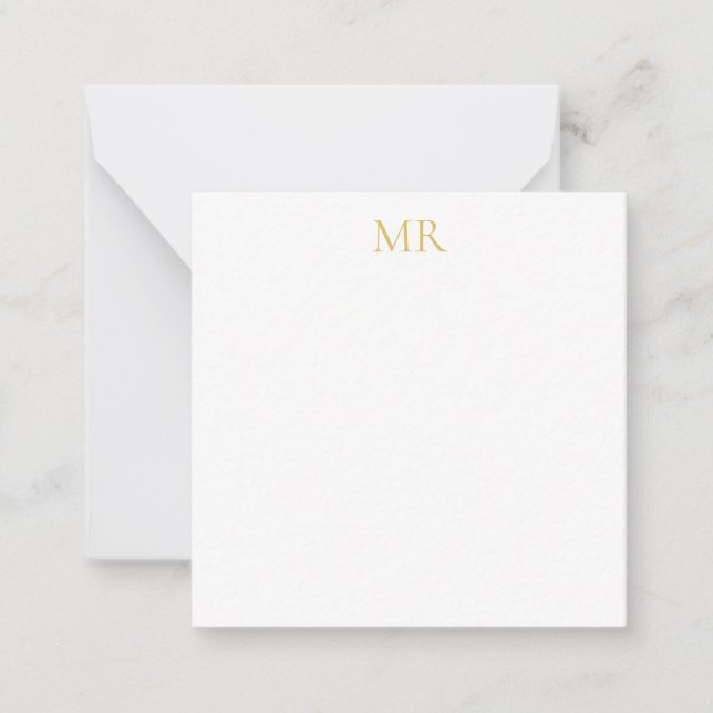 Tarjeta Pequeña Professional Monogram Minimalist Plain Name (Anverso)