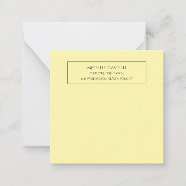 Tarjeta Pequeña Professional Unique Classical Simple Cream Color (Anverso)