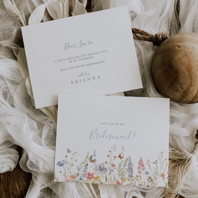 Tarjeta Pequeña Propuesta de la dama de honor de la flor silvestre (Subido por el creador)