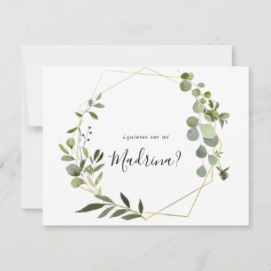 Tarjeta Pequeña Propuesta de la dama de honor española geométrica 