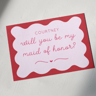 Tarjeta Pequeña Propuesta de una doncella de honor personalizada d