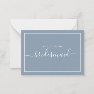 Tarjeta Pequeña Propuesta minimalista de la dama de honor azul