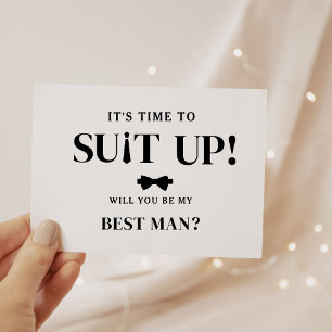 Tarjeta Pequeña Propuesta moderna Minimalista de Groomsman pregunt