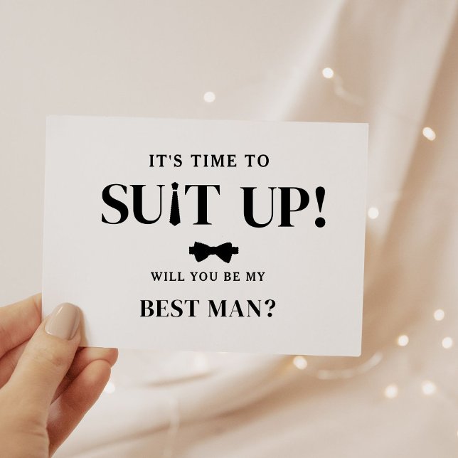 Tarjeta Pequeña Propuesta moderna Minimalista de Groomsman pregunt (Subido por el creador)