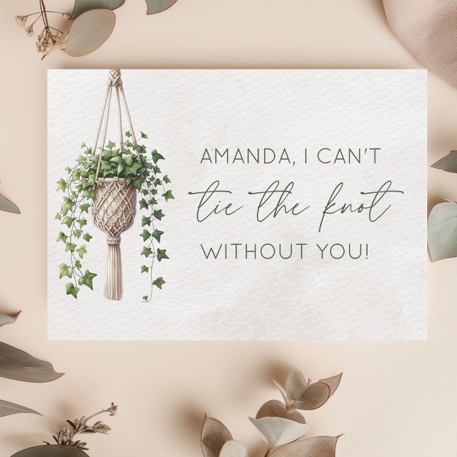 Tarjeta Pequeña Propuesta personalizada de la dama de honor de pla (Subido por el creador)