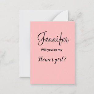 Tarjeta Pequeña Propuesta simple minimalista para niña de las flor