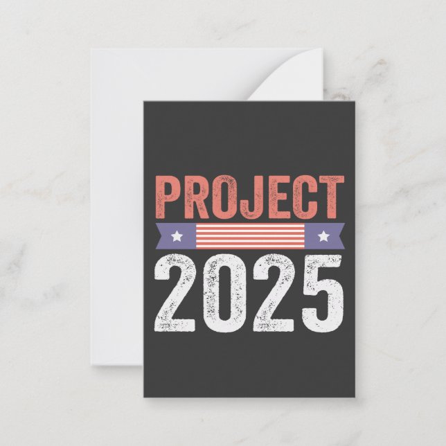 Tarjeta Pequeña Proyecto 2025 Camiseta Patrótica Trump (Anverso)