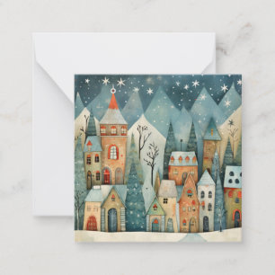 Tarjeta Pequeña Pueblo de Navidad personalizado