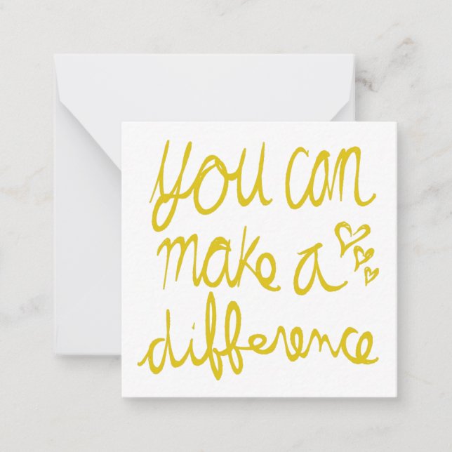 Tarjeta Pequeña Puedes hacer la diferencia San Valentín (Anverso)