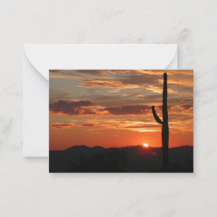 Tarjeta Pequeña Puesta de sol en el paisaje de Arizona