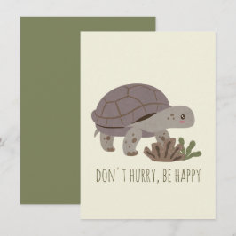 Tarjeta Pequeña Pun animal: No se den prisa