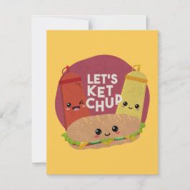 Tarjeta Pequeña Pun de comida rápida: Vamos a Ketchup