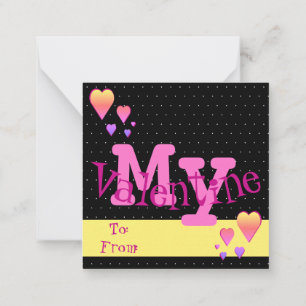 Tarjeta Pequeña Punto Corazón Y Polka