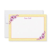 Punto de polka amarillo y plano floral