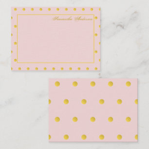 Tarjeta Pequeña Punto de Polka de Oro Girasol Personalizado