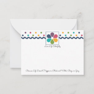 Tarjeta Pequeña Puntos de Arcoíris Floral