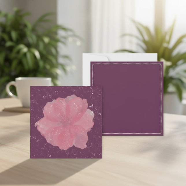 Tarjeta Pequeña Purple floral note card template (Subido por el creador)