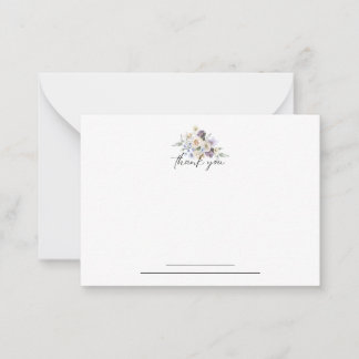 Tarjeta Pequeña Purple Floral Notecard Gracias